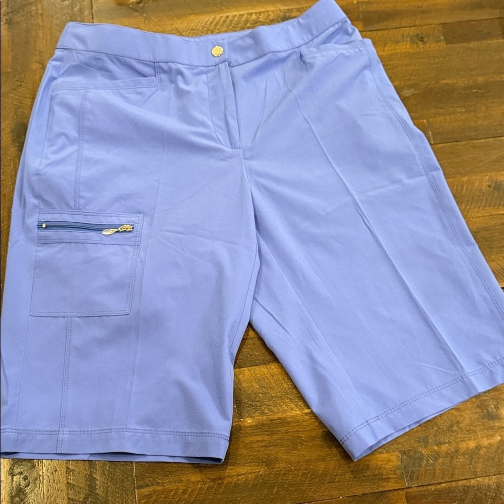Chico's Periwinkle Cargo Bermuda Shorts